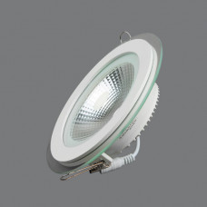 703R-10W-3000K Светильник встраиваемый,круглый,со стеклом,LED,10W